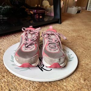 Ryka women’s Sky Walker Trail sneakers tan pink color with memory foam insoles.